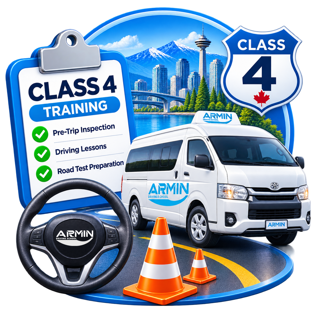 Armin Driving School Class 4 driving training in Metro Vancouver