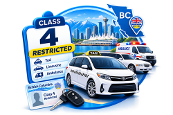 Class 4 Restricted licence in BC for taxis, limousines and ambulances